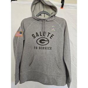 Nike Therma-FIT Green Bay Packers Salute to Service Hoodie Women's L Gray NFL